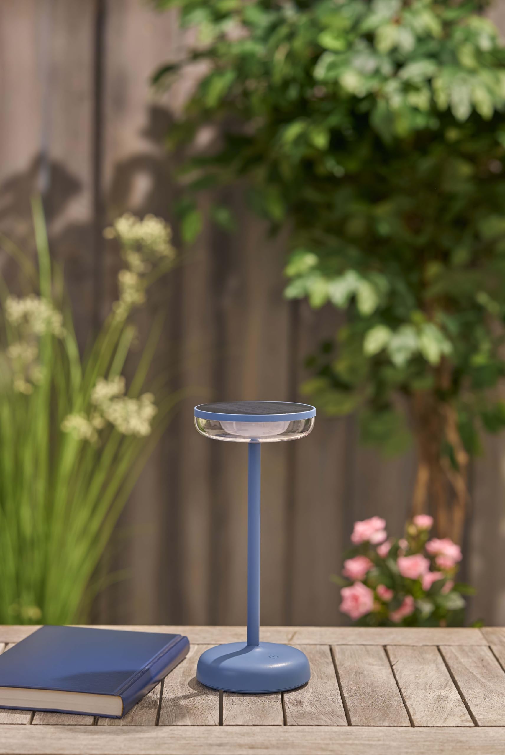 Northpoint Lampe de table solaire à LED - Avec batterie - Lampe à cocktail - USB-C - Intensité variable en continu - Résistant aux intempéries - Pour l'extérieur (bleu)