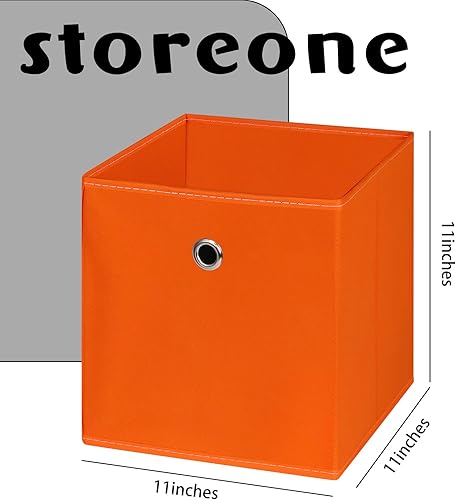 Miniatura 2 de Contenedores de almacenamiento de tela negra, cubos de almacenamiento plegables de tela de 11 pulgadas, canastas organizadoras con asas dobles para