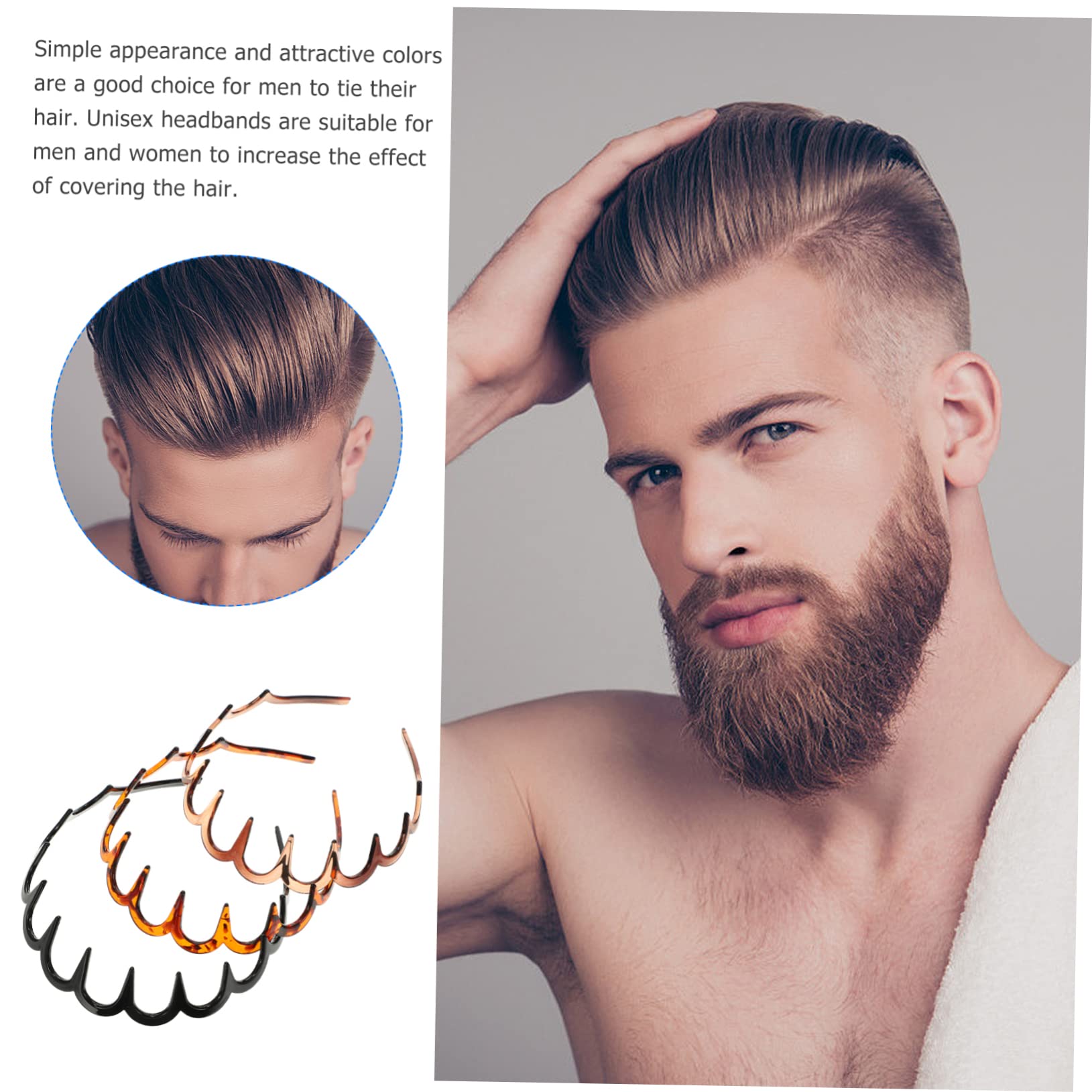 MAGICLULU 9 Pz Dentata a Forma Di u Fasce Antisudore Per Uomo Elastici Per Castani Per Trucco Fasce Per Spa Raccolti Resina Uomini e Donne Antiscivolo