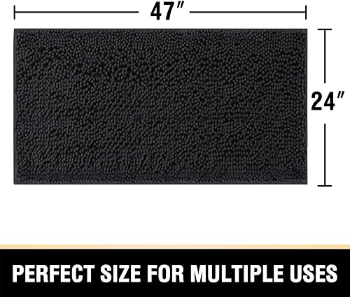 Miniatura 66 de Alfombras de baño Tapetes para baño antideslizante de chenilla de lujo alfombra de baño alfombra extra suave y absorbente Tapetes peludos lavables