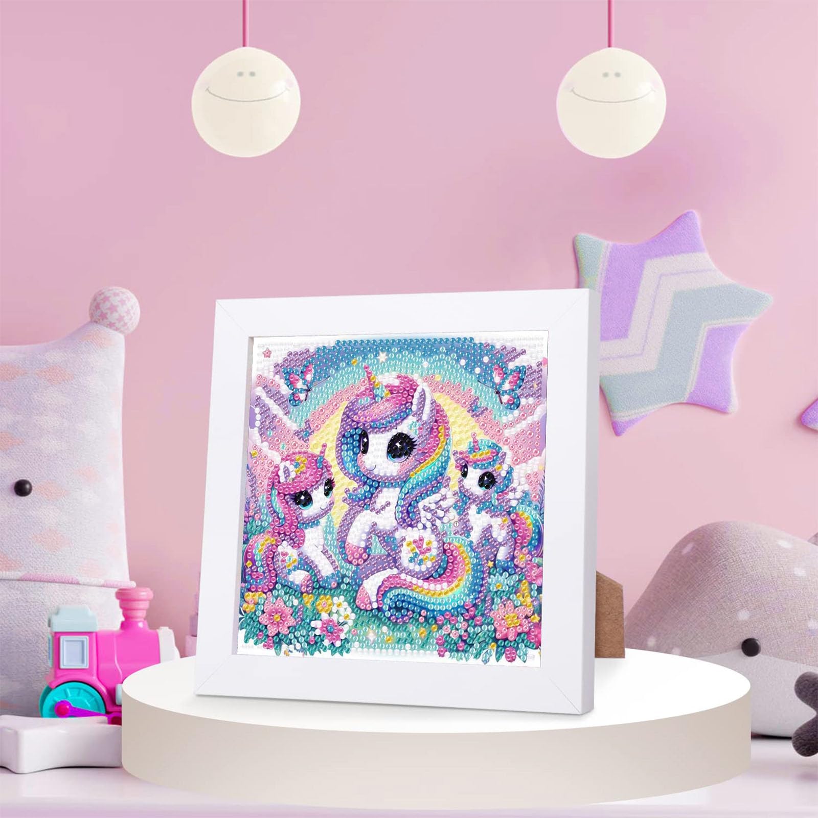 Kit Pittura Con Diamanti Per Bambine 5-12 Anni - Farfalla Con Cornice In Legno, Attività Creativa Fai Da Te