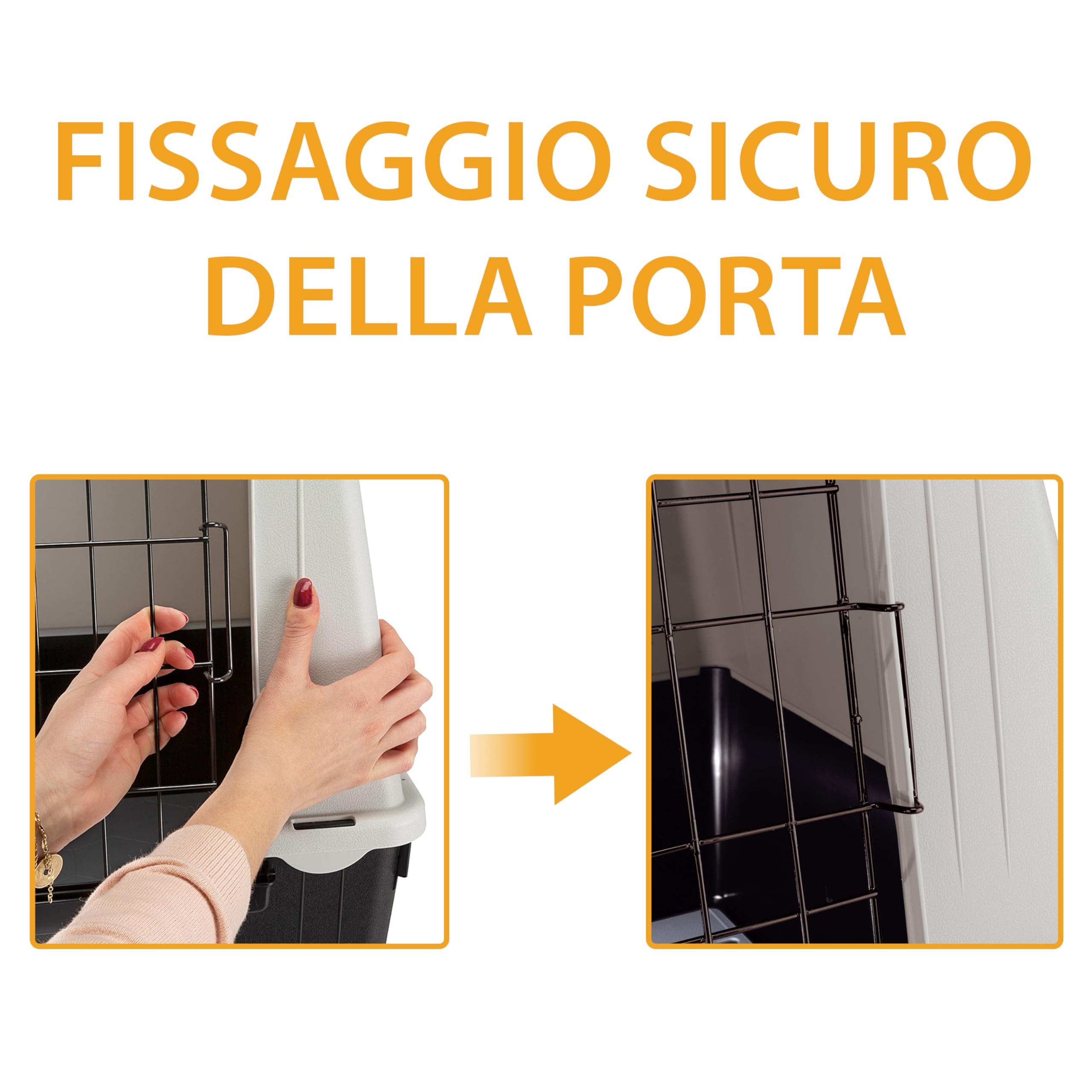 Ferplast ATLAS CAR MINI Trasportino per Cani da Auto con Tappeto Drenante, Maniglie, Griglia Ventilazione, Doppia Apertura Scorrevole con Chiusura Sicura, Max 10 kg, 72 x 41 x h 51 cm