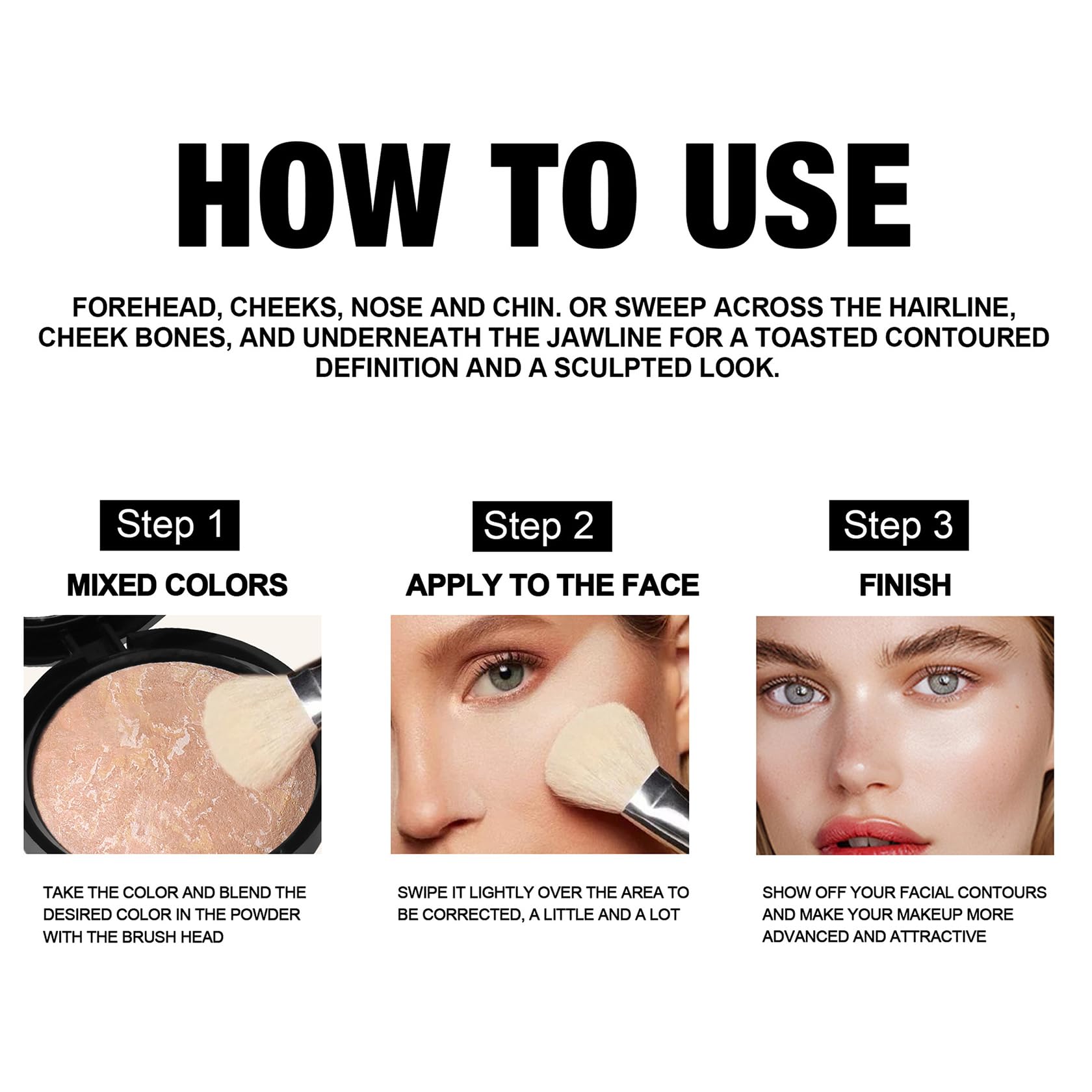 Multi-Tonal Marbled Pressed Powder Foundation with Built-In Mirror, For Daily Wear and Touch-Ups - Image 3