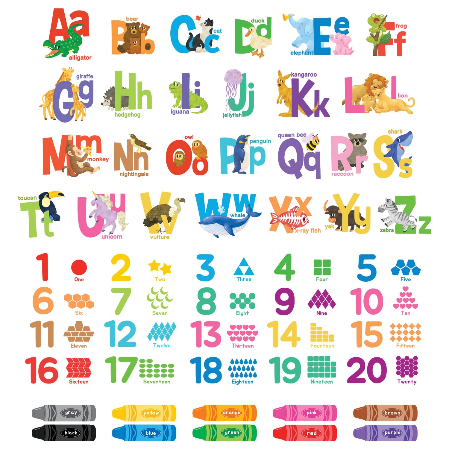 Decowall Boys Abc 123 Alphabet Numbers Crayon Wall Stickers Decals Kids Peel And Stick Removable Room Décor Letter Classroom Playroom Decorations Educational Bedroom Nursery Living Baby (Ds9-8091)