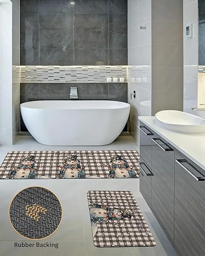 Miniatura 5 de Tapete de baño de búfalo con diseño de muñeco de nieve para bañera, antideslizante, de secado rápido y absorbente, de tierra de diatomeas, para