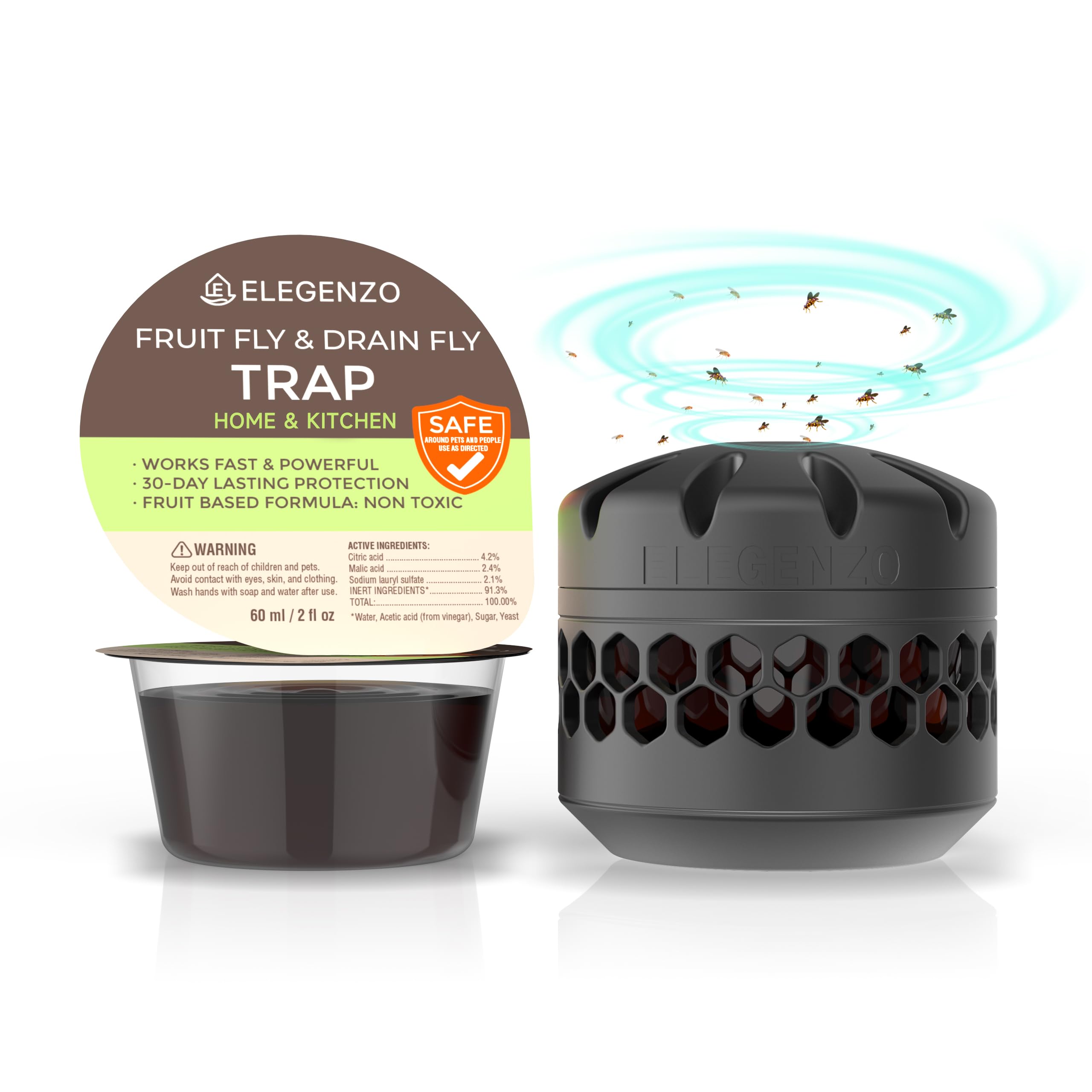 Trampas para moscas de la fruta con cebo recargable para cocina