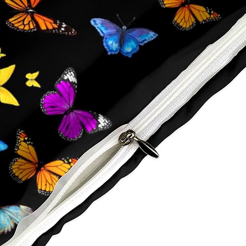 Miniatura 6 de Juego de ropa de cama de 3 piezas con diseño de mariposas y mariposas, tamaño individual, de microfibra ultra suave, patrón de mariposas para niños