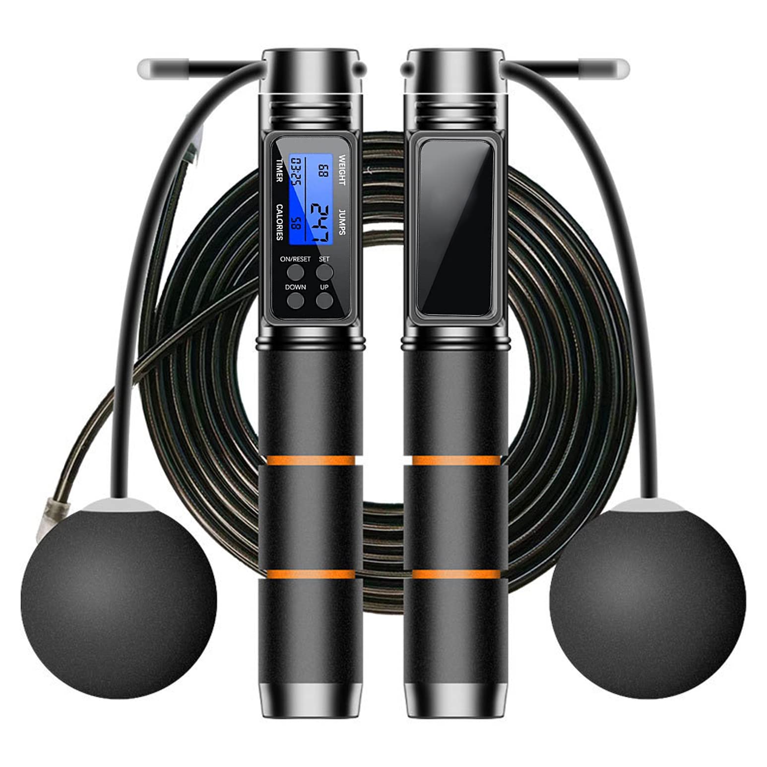 Exrp Skipping Rope with Counter, Digital Speed Jump Rope for Kids Adults Fitness, Tangle-free Adjustable Rope, Weighted & Non-slip Handle for Exercise, Fat Burning, Workout Home Jumping,Boxing,HIIT