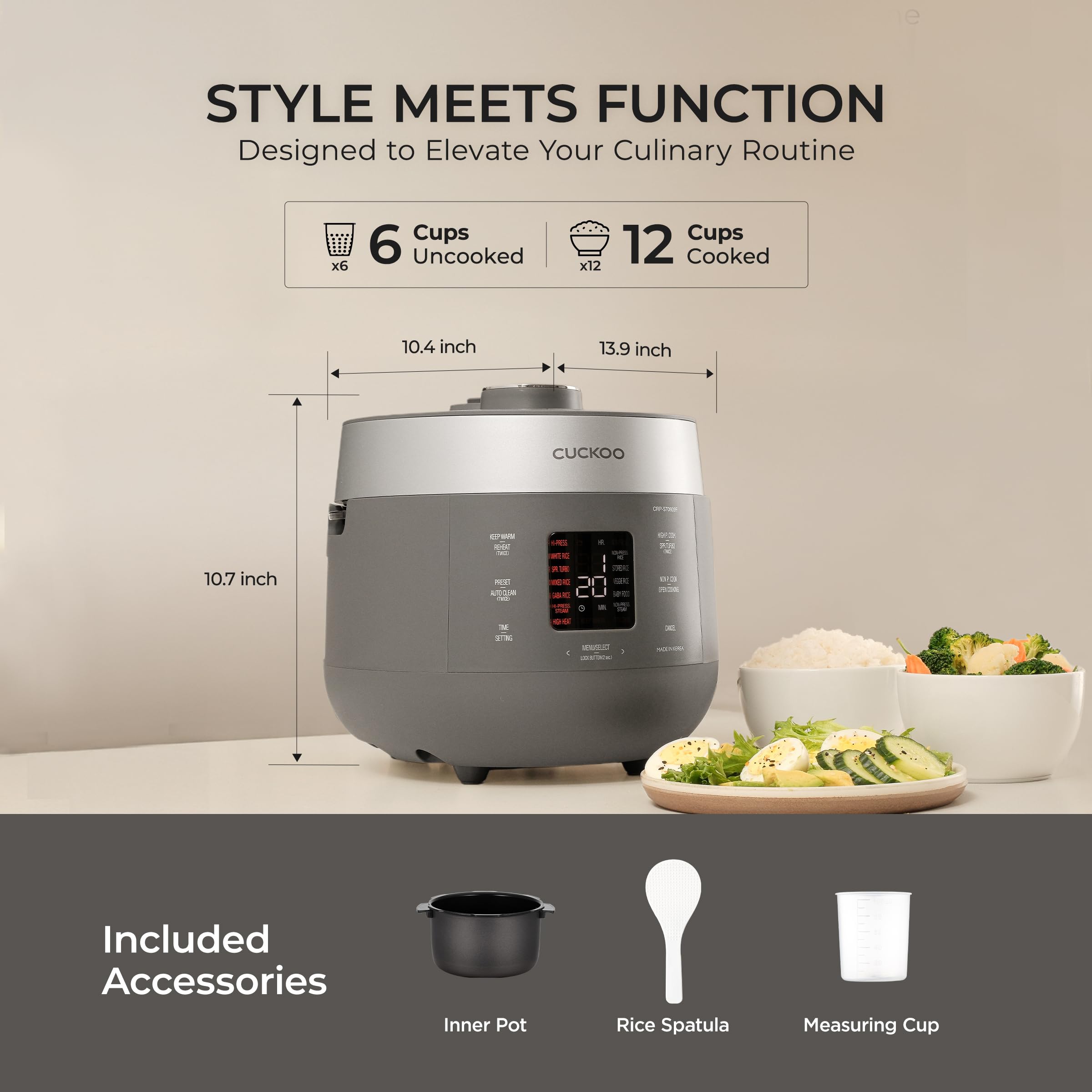 Amazon | CUCKOO ツイン圧力炊飯器 6カップ未炊飯器/12カップ 焦げ付き