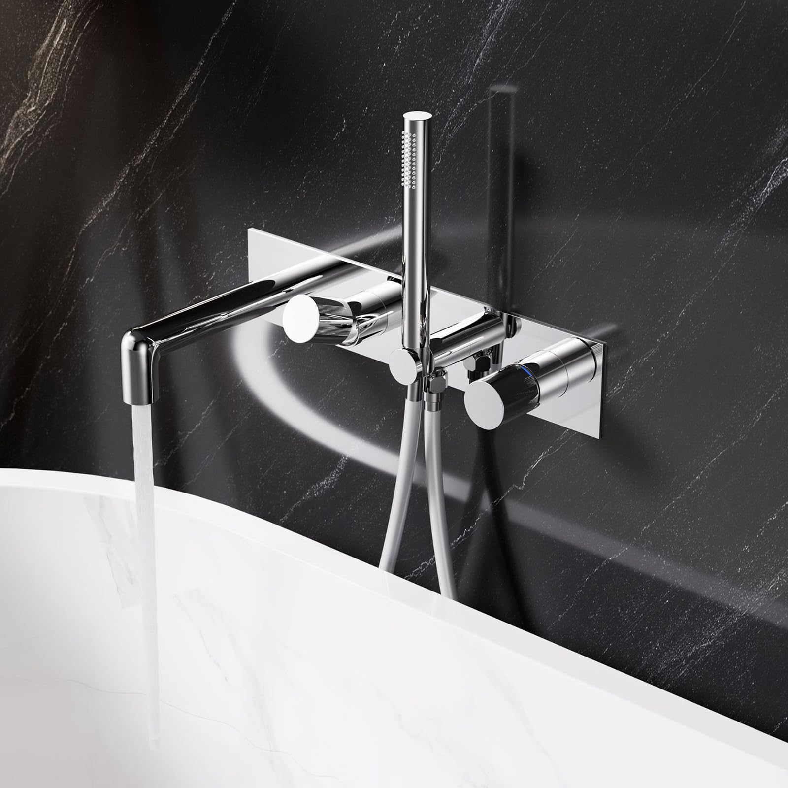 Mitigeur bain douche or brossé encastré de haute qualité pour salle de bain moderne