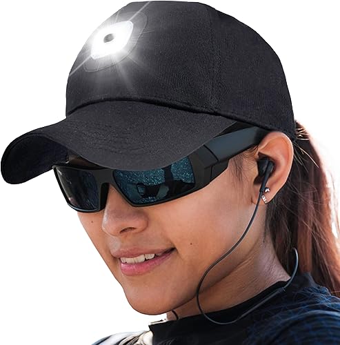 Roq Innovation - Gorra de béisbol LED para faros delanteros, unisex, con luz LED para hombres y mujeres, sombreros con luces integradas, gorra de Roq Innovation - Gorra de béisbol LED para faros delanteros, unisex, con luz LED para hombres y mujeres, sombreros con luces integradas, gorra de