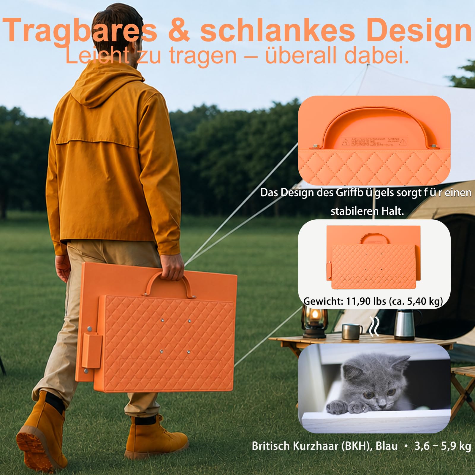 OFD Portable Smart TV 27 Zoll,Outdoor Fernseher 1080P Android14 OS (orange)