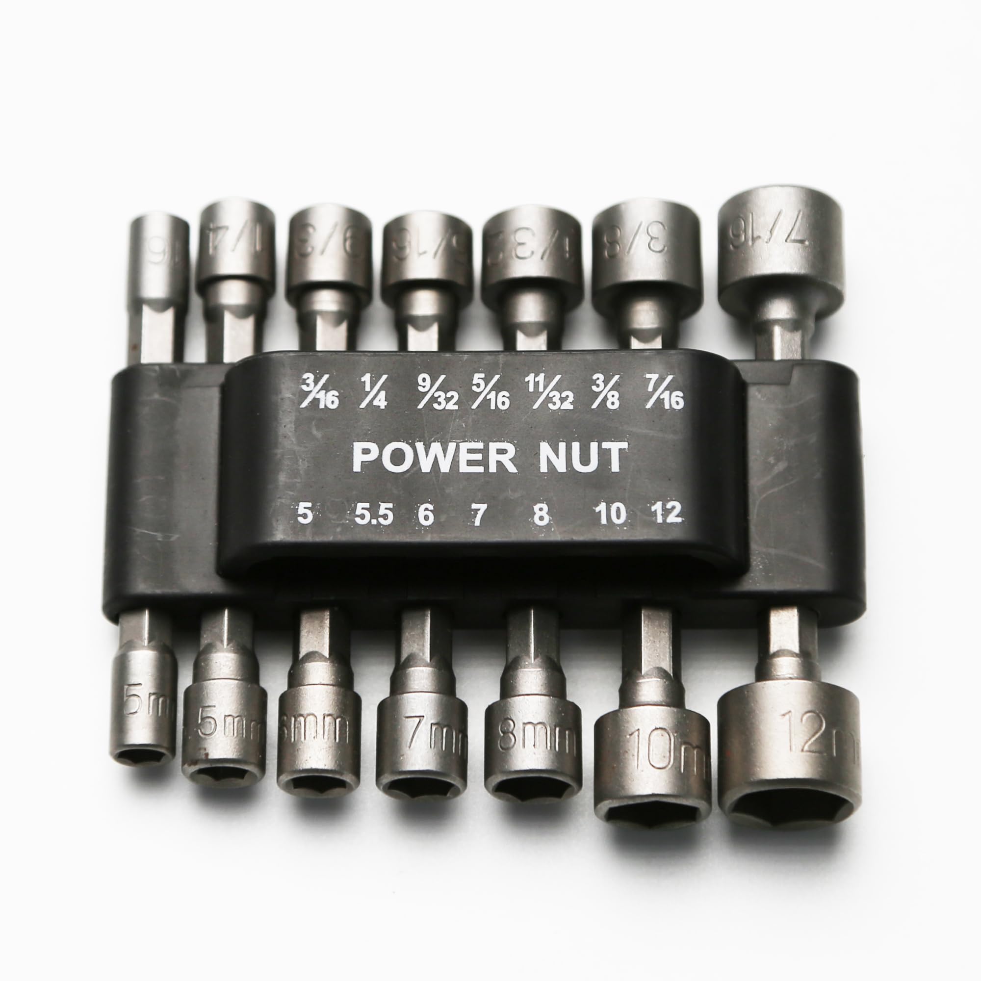TMAX 14p Imperial &amp; Metric No Magnetic Nutsetter Nut Driver 1/4" Shank Cr-V