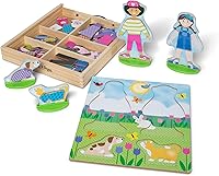 Melissa & Doug Best Friends Magnetic Dress-Up Wooden Dolls Set - 78pcs Pretend Play for Kids 3+
