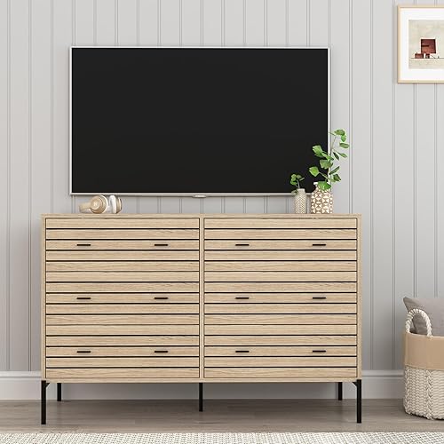 Miniatura 8 de Cómoda blanca para dormitorio, cómoda alta de 6 cajones, cómoda de madera moderna, cómoda para guardería, muebles de dormitorio