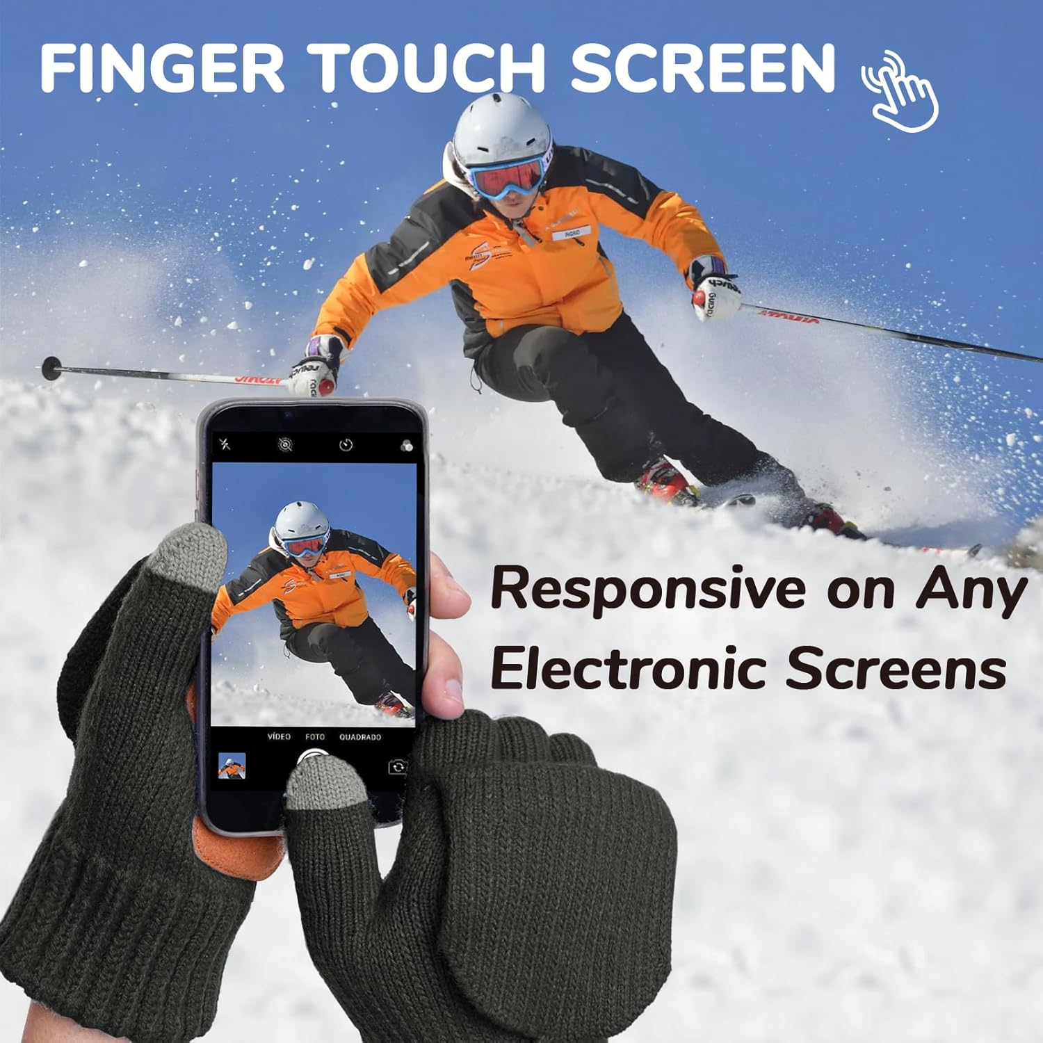 Winter Fingerless Gloves for Women Men Warm Knitted Convertible Mittens With Finger Flaps Fleece Women's Mittens - Image 3