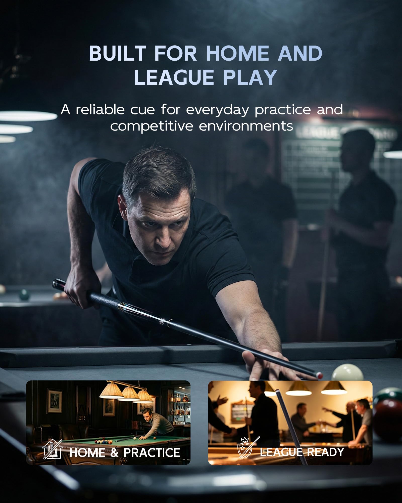 CRICAL Karbonfaser-Pool-Queue-Stick CXD-Serie, professionelle Poolsticks mit super niedriger Ablenkung, Profi-Kegelschaft, Poolqueue, Turnierniveau, Billardqueues mit 12,5 mm Spitze