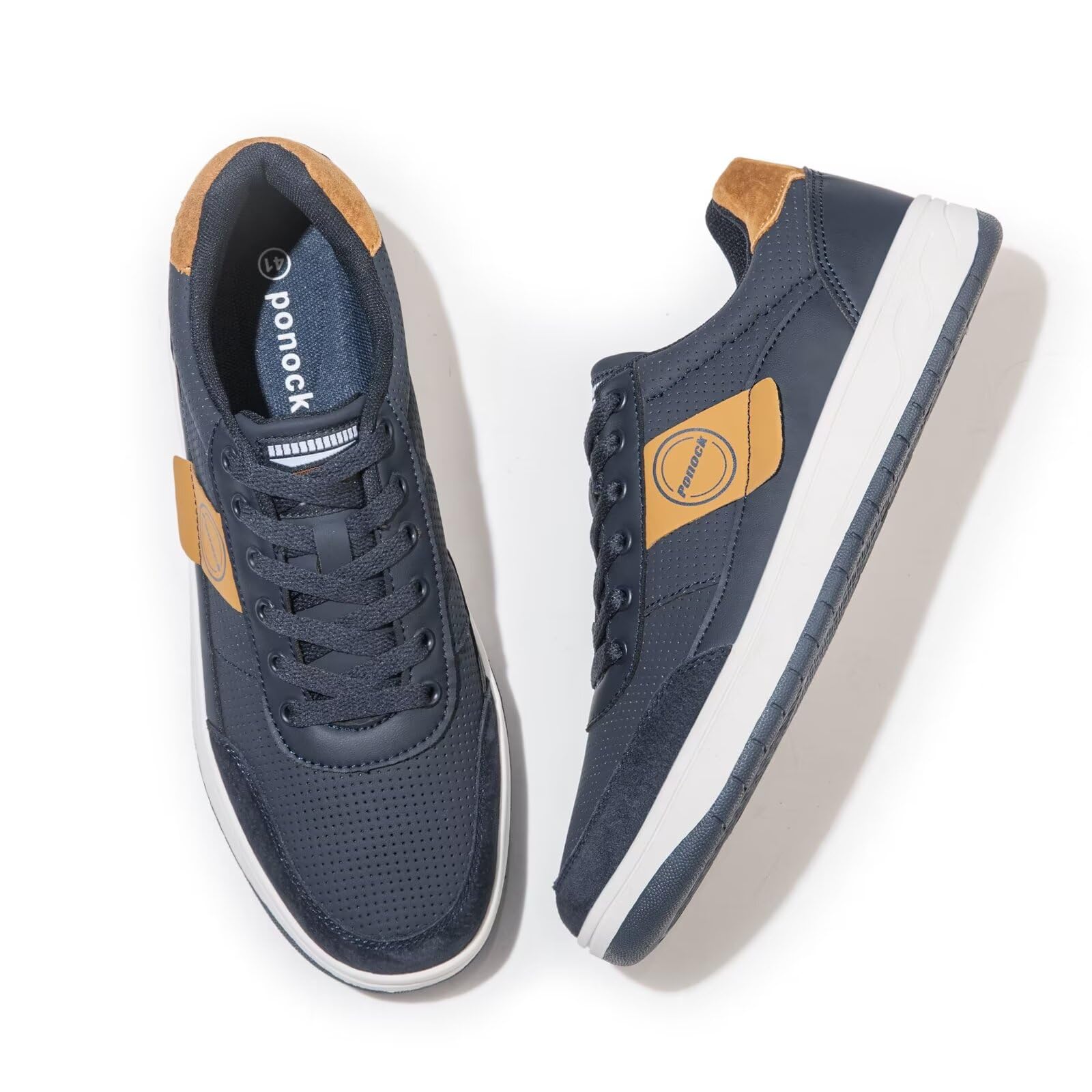 BNR Mens Fashion Sneakers Skate Shoes Casual Comfortable Durable Black Navy Brown