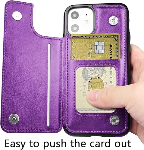 Miniatura 9 de Funda para iPhone 11, piel de primera calidad para iPhone XR, tarjetero a prueba de golpes, funda protectora para Apple iPhone 11 (6.1 pulgadas)