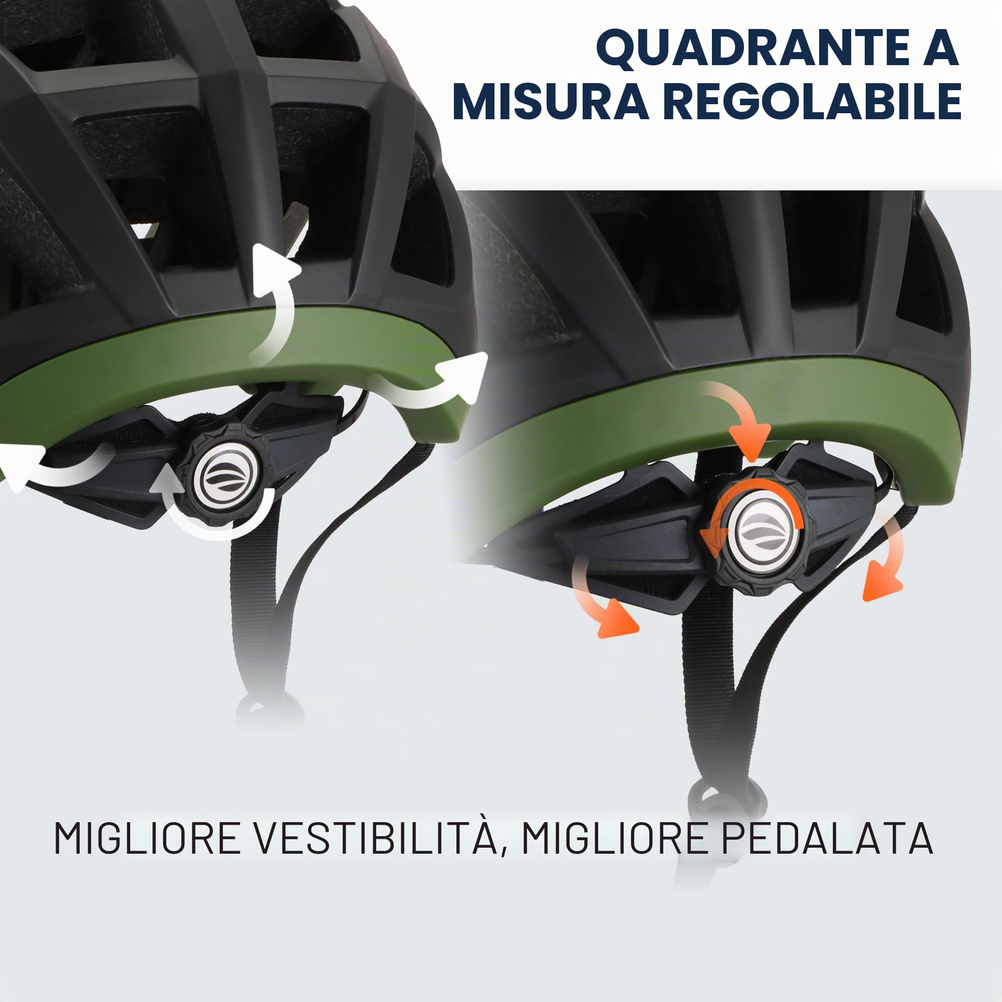DKONI Casco da mountain bike leggero e traspirante, con visiera, calotta in policarbonato e cinturino regolabile, unisex per adulti