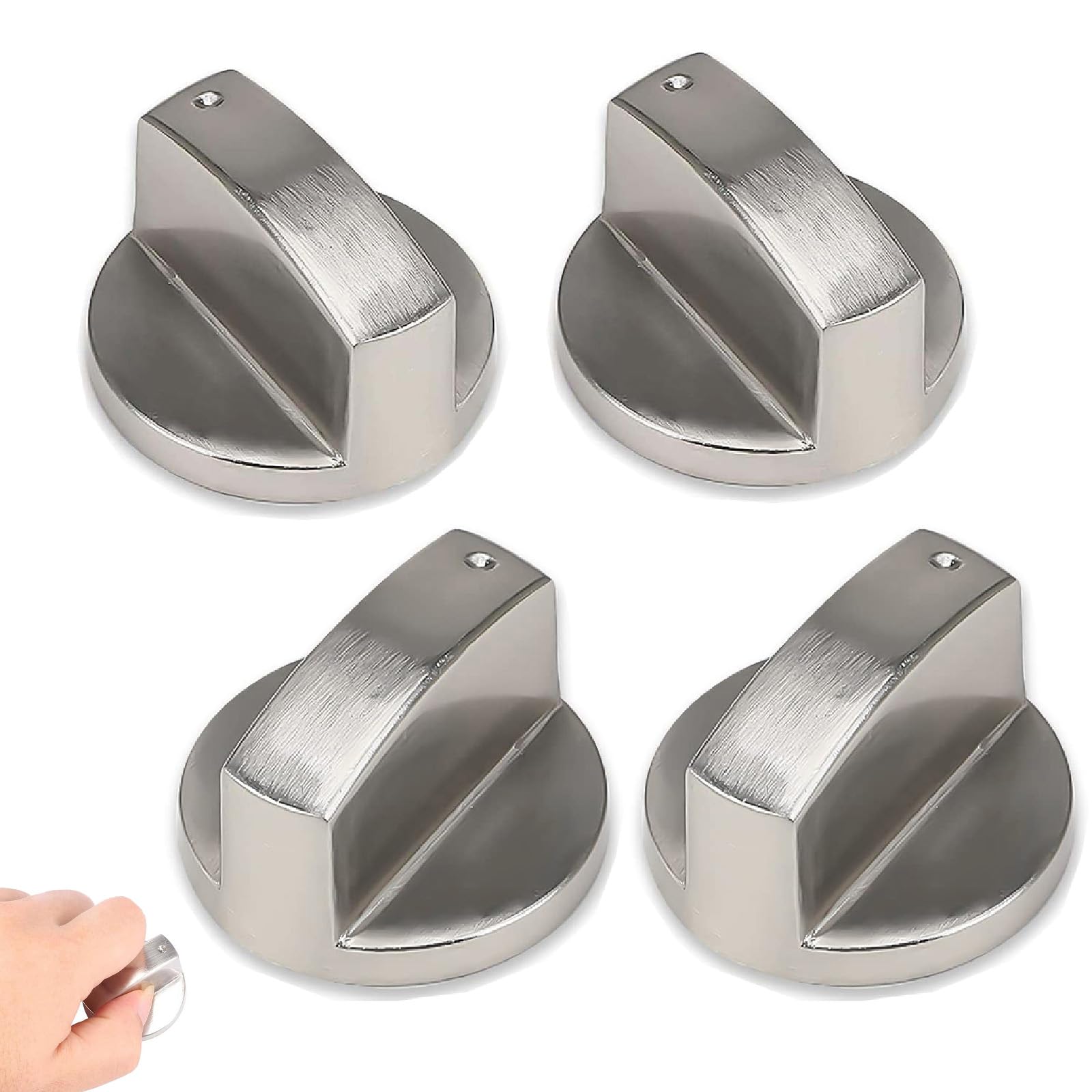 Jidyllic Silver Gas Hob Knobs ,4 Pcs Gas Hob Knobs Gas Stove 6Mm Universal Cooker Hob Knobsreplacement Metal Gas Hob Switch For Kitchen Cooker Gas Stove Oven Cooktop
