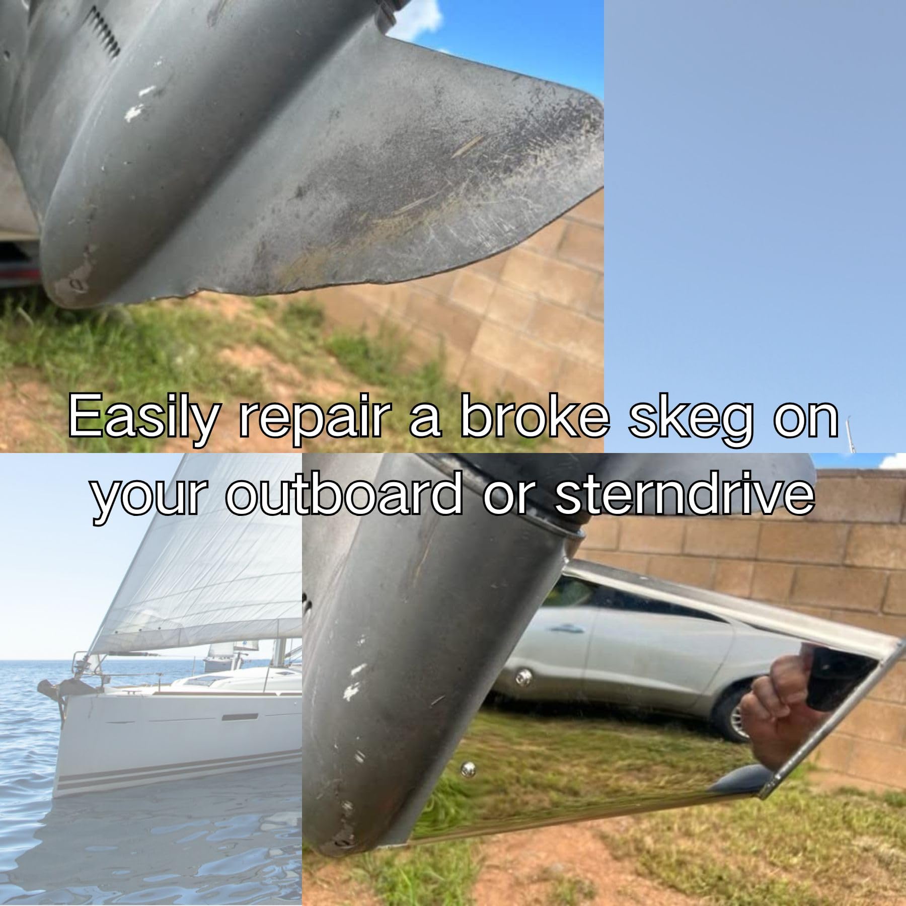 Snapklik.com : Boat Marine 27151 Stainless Steel Skeg Cover Guard ...