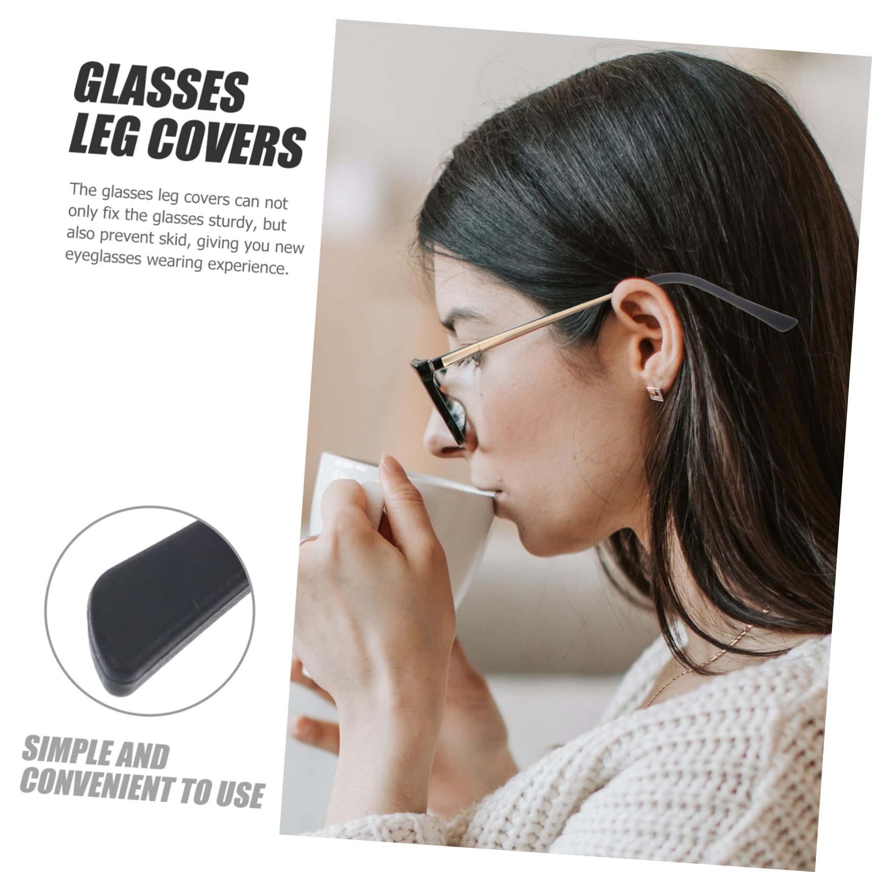 Ipetboom Professional Leg Covers for Glasses Non-Slip Silicone Tube Glasses Lanyard