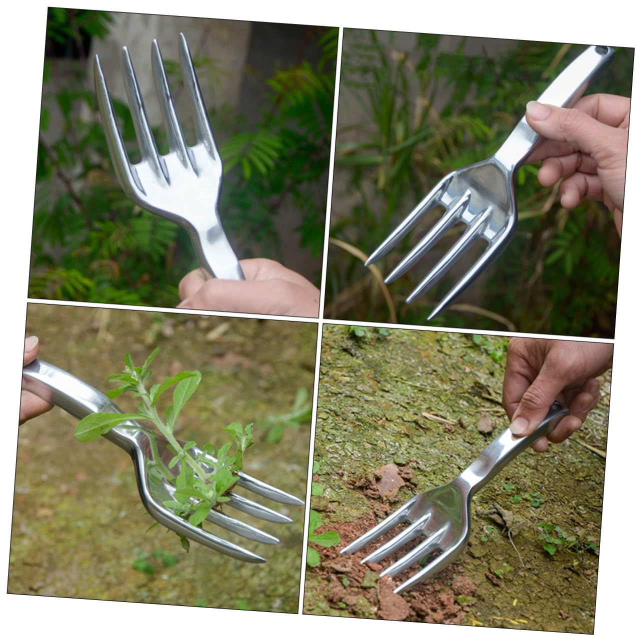 BESTonZON 5 Stück Gartenrechen Aluminiumlegierung Leicht und Vielseitig für Gartenarbeit zum Graben und Pflanzenpflege für und Outdoor Aktivitäten