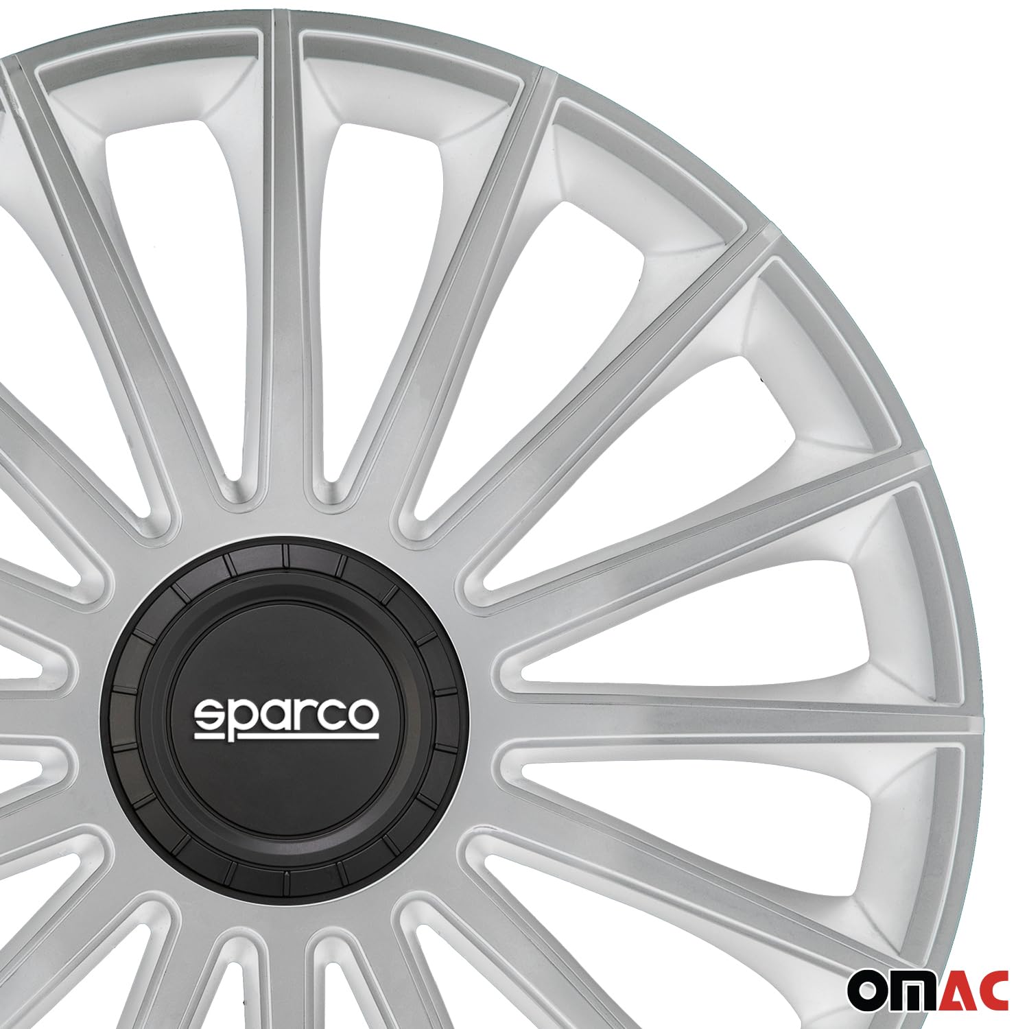 Sparco Spc1493Sv Set Copricerchi 4 Pezzi Treviso 14 Pollici Argento, Silver, Set Di 4