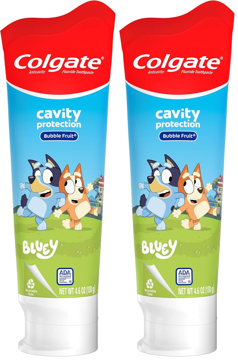 Colgate Kids Toothpaste with Fluoride, Anticavity & Cavity Protection Toothpaste, for Ages 2+, Bluey, Mild Bubble Fruit Flavor, 4.6 Ounce (Pack of 12)