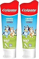 Vista 2 de Colgate pasta de dientes para niños con flúor, pasta dental anticavidades y protección contra las caries, para niños mayores de 2 años, Bluey, sabor