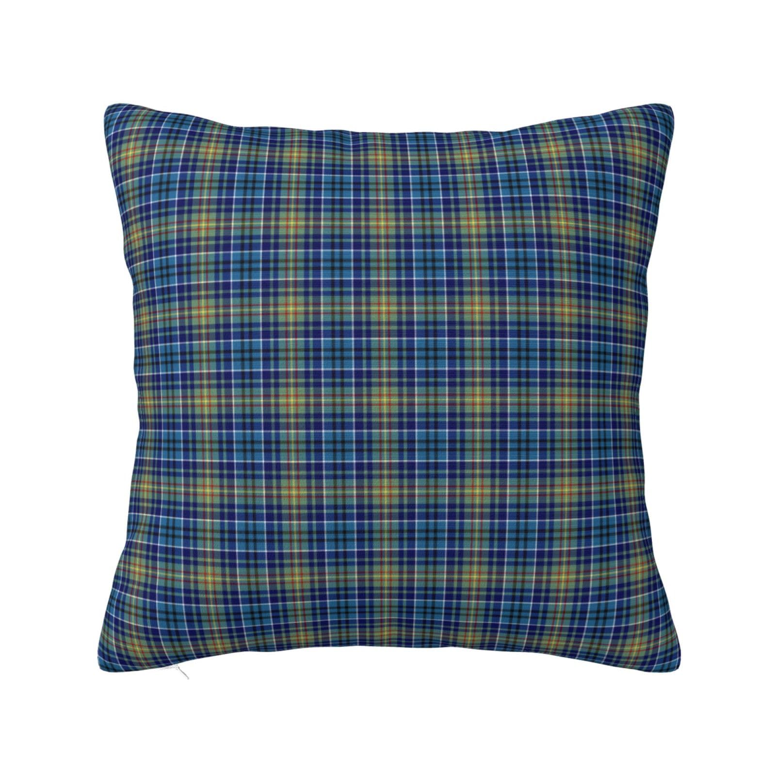 O'Sullivan Tartan Bright Blue Irish Plaid Pillowcase 16"x16"