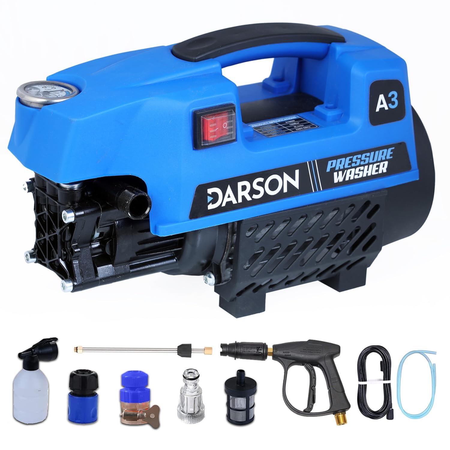 Darson A3 High Pressure Washer Car Washer Machine, 2100 Watts, 160 Bars, 8L/Min Flow Rate, 8 Meters Outlet Hose Pipe, Portable for Car, Bike & Home Cleaning (B0D332FH4Z) Amazon Price History, Amazon Price Tracker