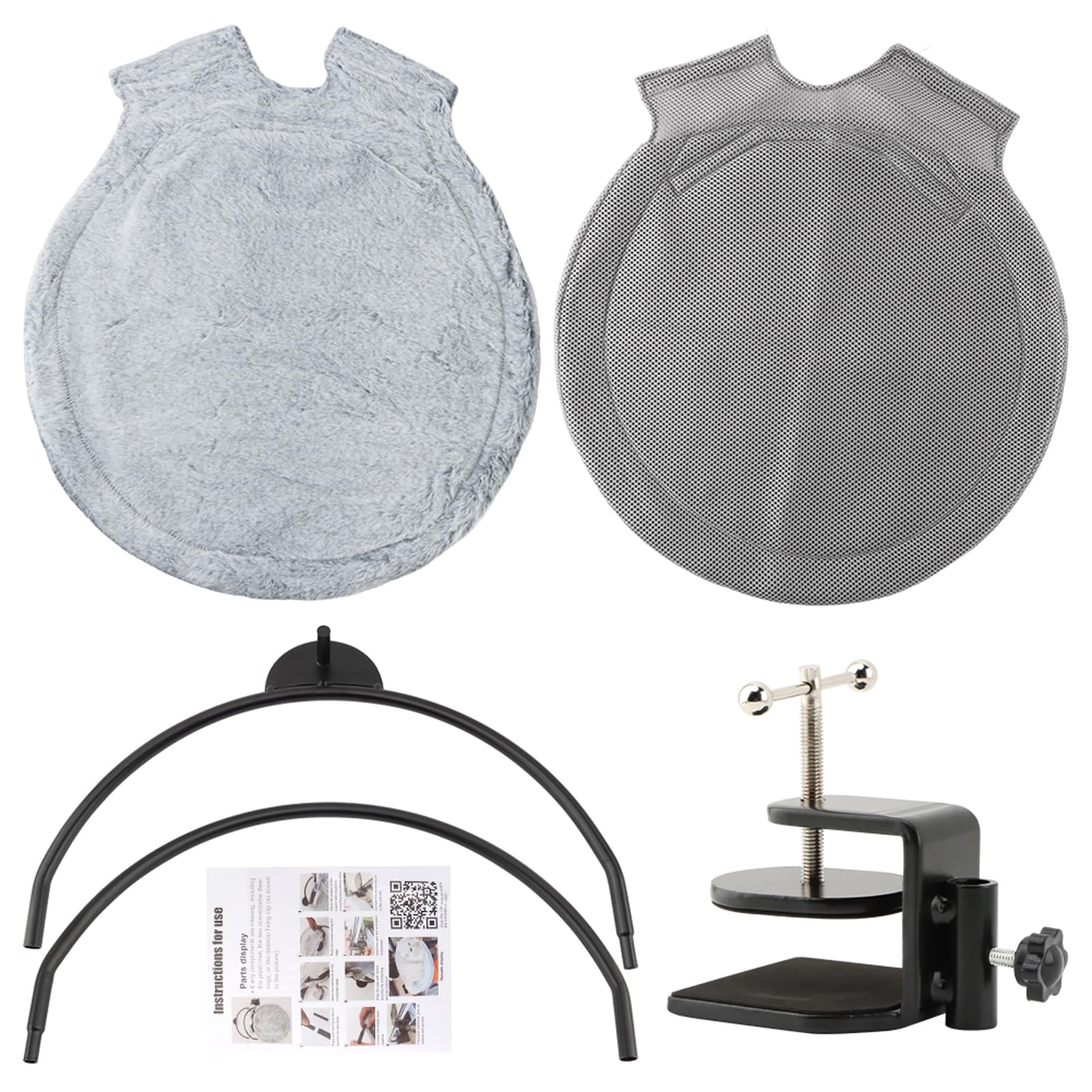 Percha de escritorio para gatos, hamaca cama de escritorio para gatos - capacidad de 20 kg, espacio de trabajo con abrazadera y tela lavable, diseño que ahorra espacio
