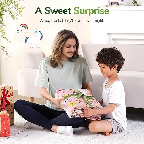 Miniatura 19 de Sivio Weighted Blanket,Cotton and Minky Fleece Throw Blanket with Beads, Reversible Heavy Blanket, 5lbs 36x48 Inch, Pink Cat