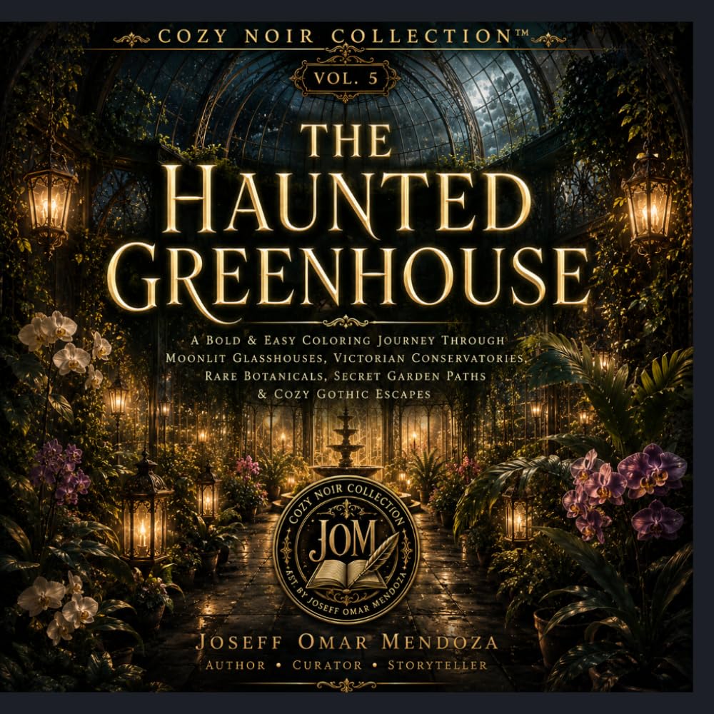 Cozy Noir Collection™ Vol. 5: The Haunted Greenhouse: Bold & Easy Adult Coloring Book Featuring Victorian Greenhouses, Gothic Conservatories, ... Cozy Dark Academia & Relaxing Nature Escapes