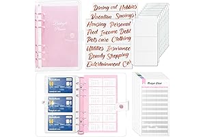 Sooez [Jelly Glitter Collection] Budget Binder with Zipper Envelopes for Savings, Organizing...