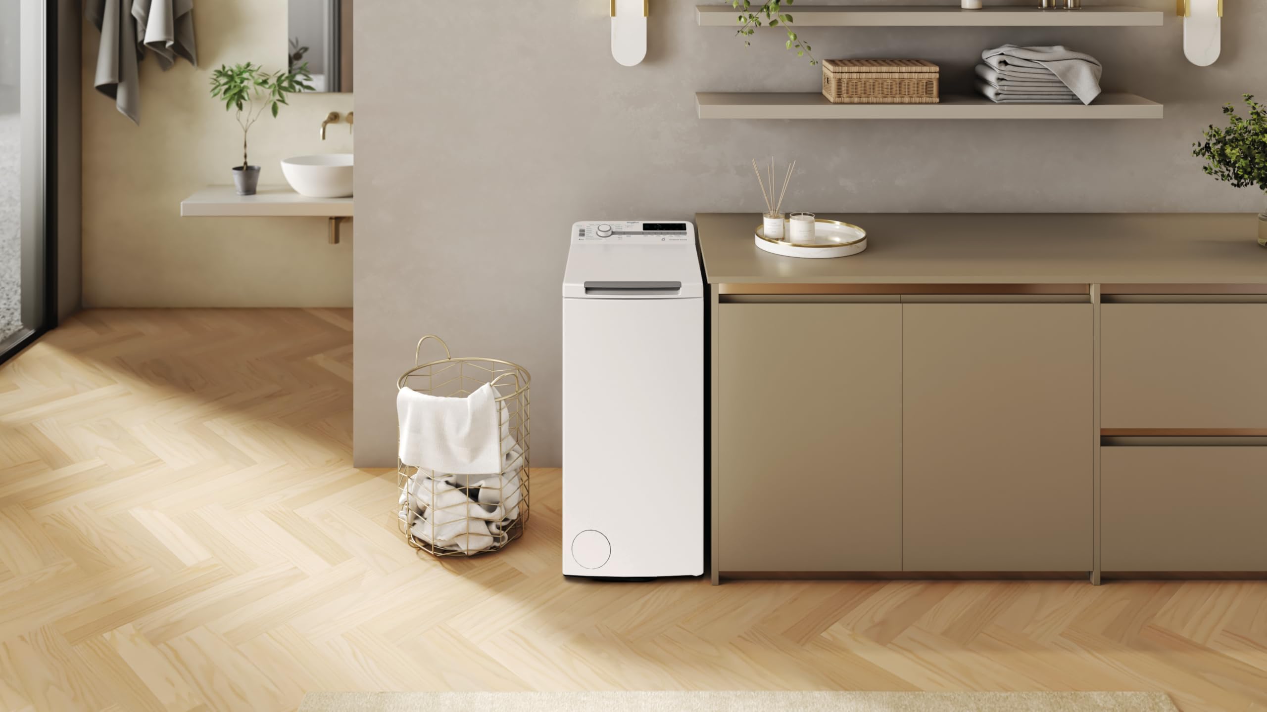 Whirlpool TDLR 6251BS IT/1 – Lavatrice 6 Kg, Carica dall’Alto Slim, Libera Installazione, 1200 Giri/min, Classe B, 6° SENSO, Colours 15°, FreshCare, 40 x 60 x 90 cm