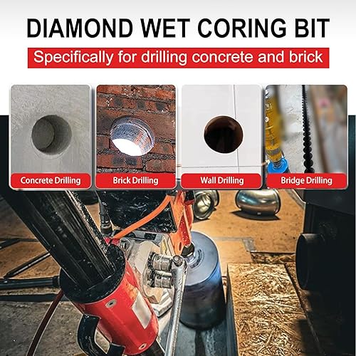 Miniatura 5 de Brocas de núcleo de diamante SALI de 1 3/4" de diámetro, 254mm/10" de profundidad de perforación, rosca de 5/8-11", broca de núcleo turbo con