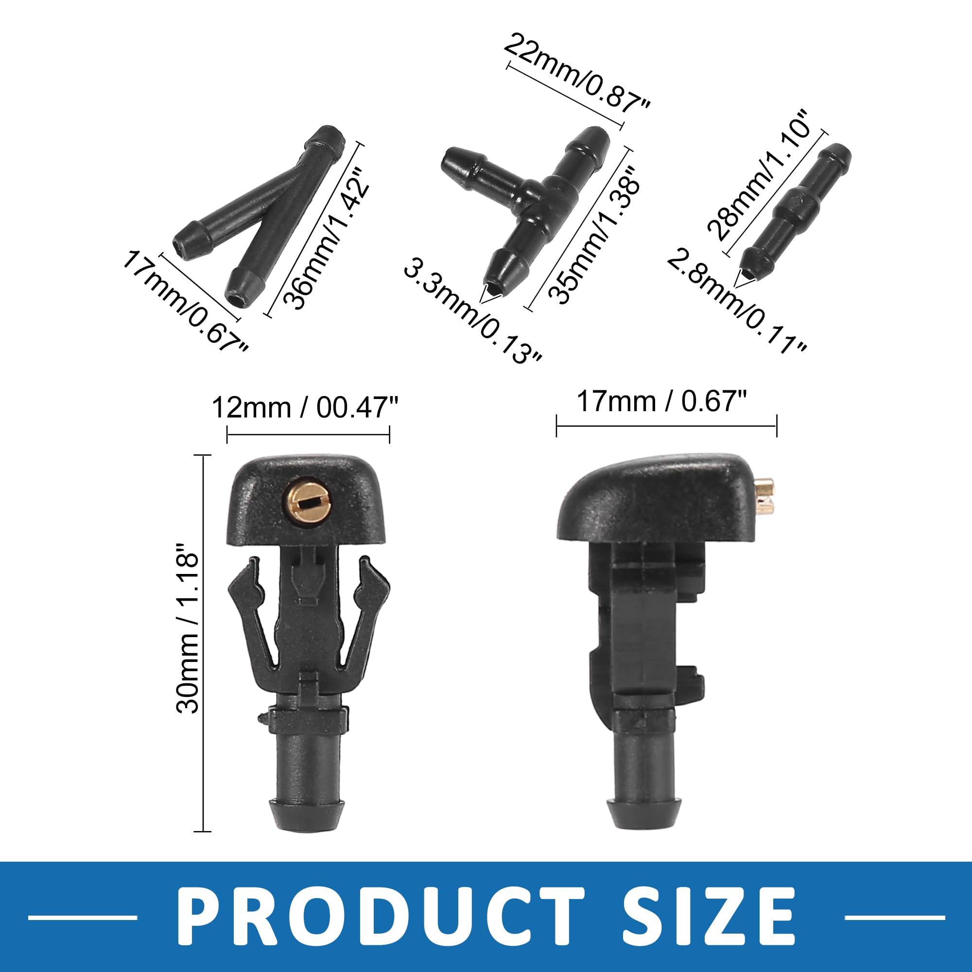 New Windshield Washer Spray Nozzle Jet Driver & Passenger Side set for Nissan eB