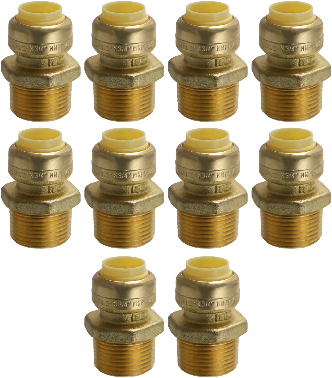 10 Pcs. XFITTING 1/2" Push Fit x 3/4" Male Adapter