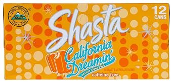 Shasta California Dreamin' Soda | Citrus & Tropical Fruit Fusion | Caffeine-Free Soft Drink | 12-Pack of 12oz Cans | Bright, Refreshing, SoCal-Inspired Flavor