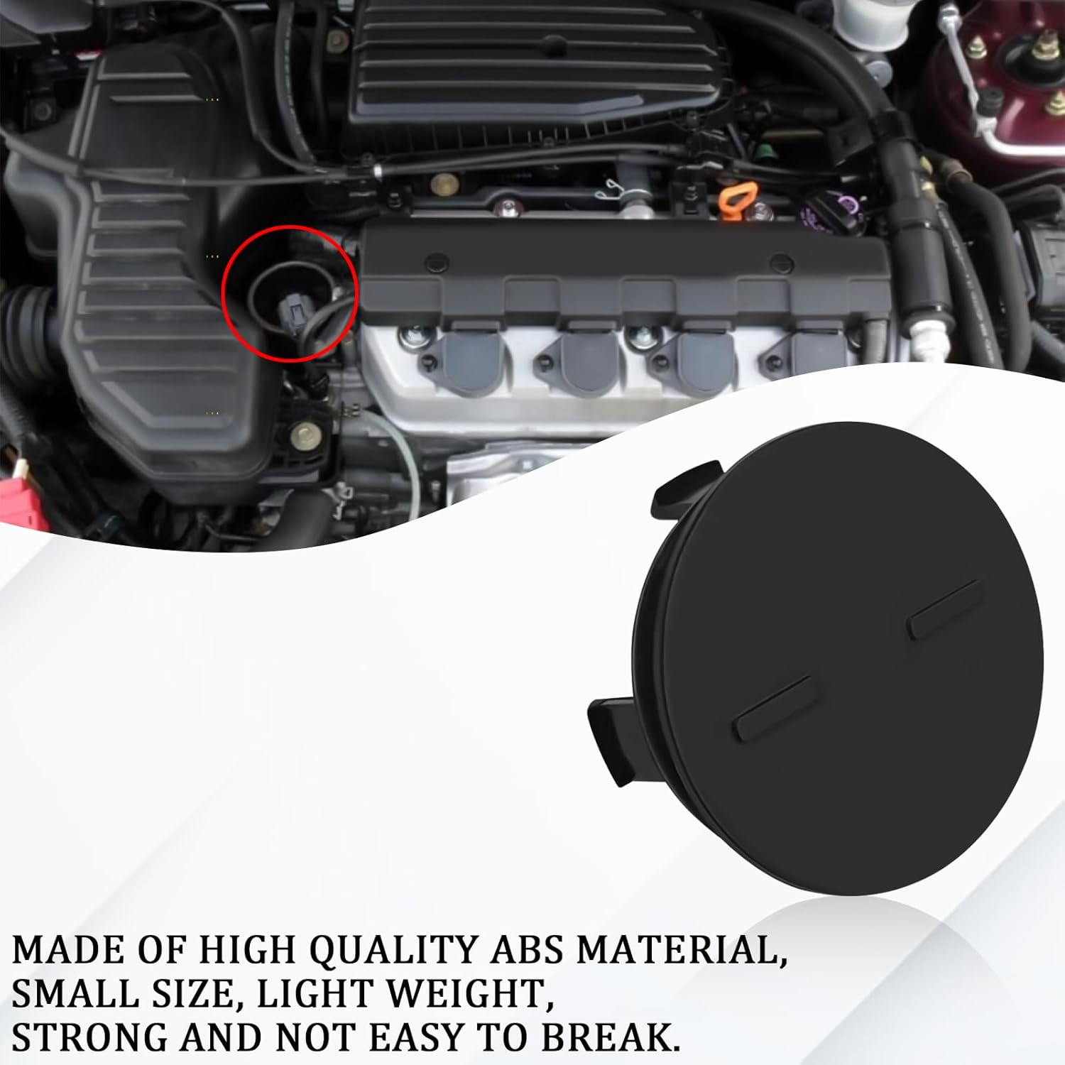 Cylinder Head Camshaft Plug with Seal for Honda Civic CR-V HR-V Insight Fit CR-Z Acur Integra, Cylinder Head Rear Cam Plug Cap Replacement 12513-P72-003, Engine Cylinder Accessories