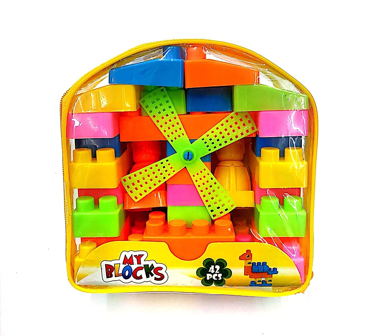 craft bay by Kaushiki Enterpirses Blue Feather Amazing Building Block for Kids,42 Pcs Bag Packing (Multicolour)