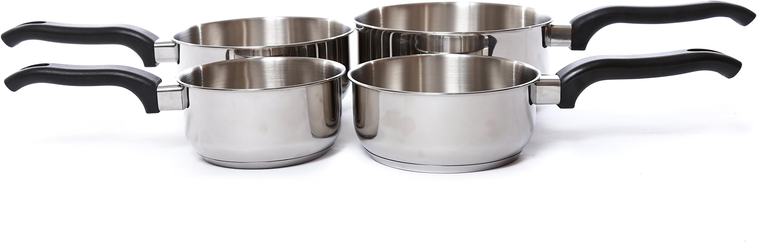 STAD Stainless Steel Induction Pans - 4 Piece Cookware Set - Silver