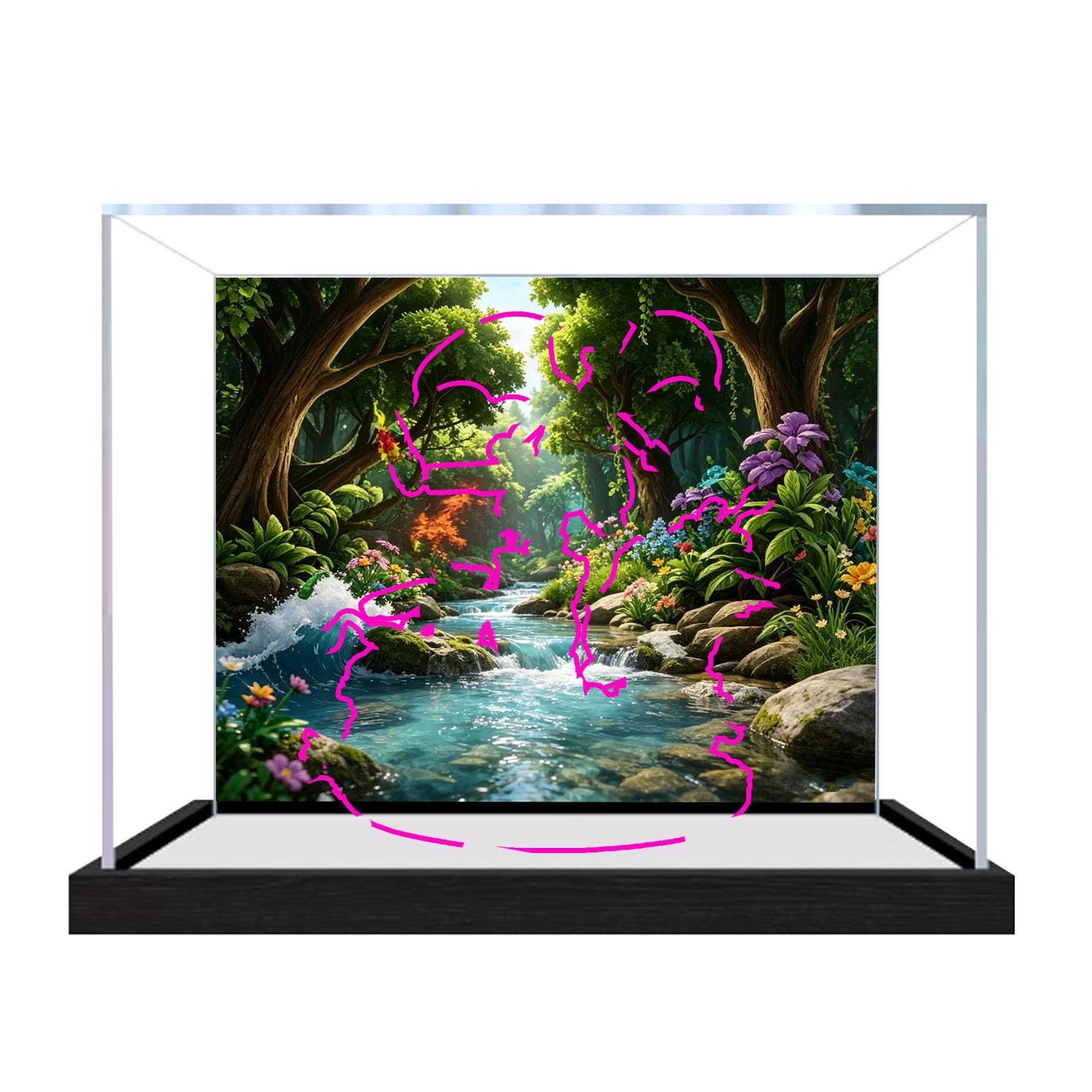 Acrylic Display Case for Le-go 72153 Model, Dustproof Display Box (display box only) (StyleC Background 3mm)