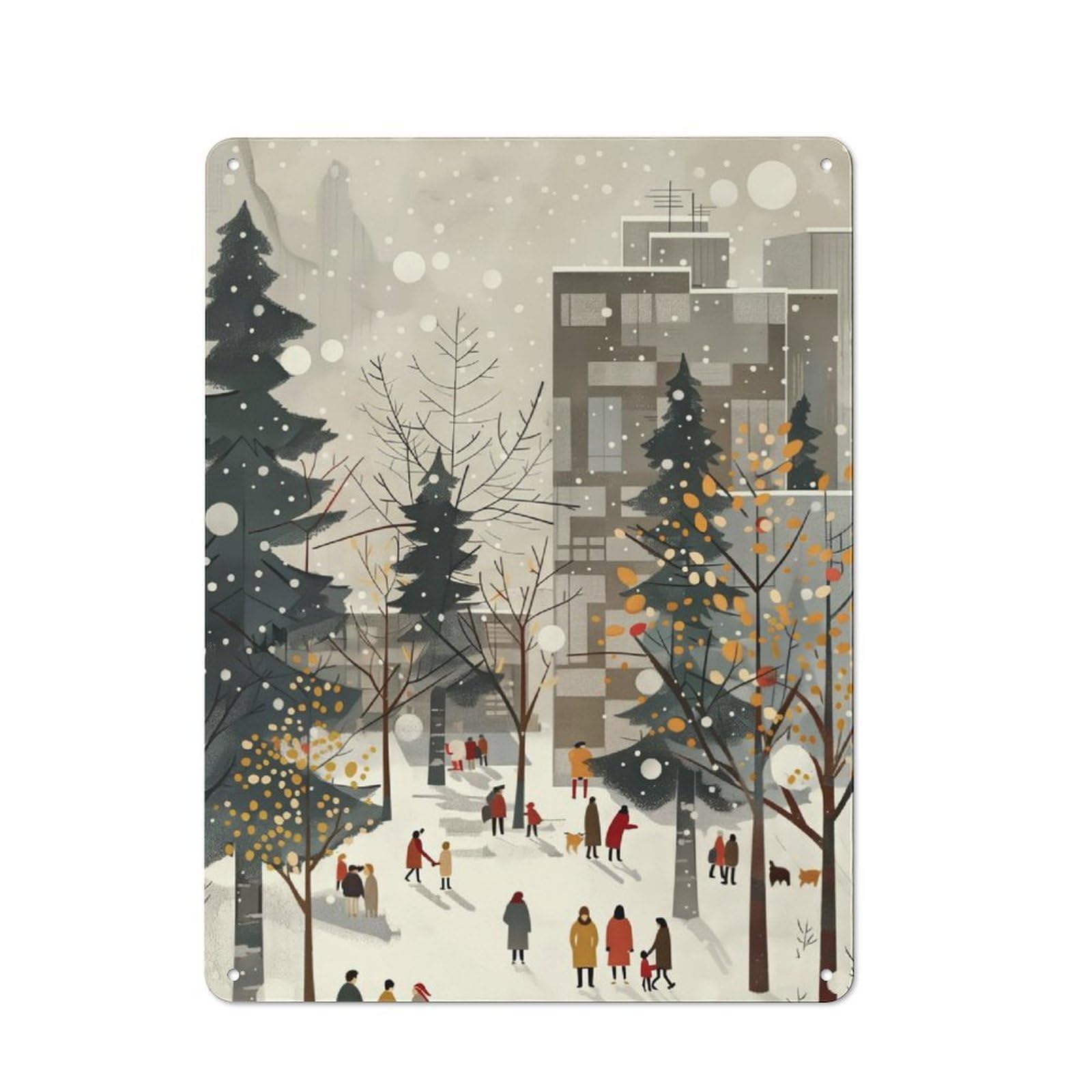 Junmoney Christmas01 Metal Plaque 40X30cm With For Pub Or Café, Rustic Decor, For Garage, Workshop And Man Cave Decoration