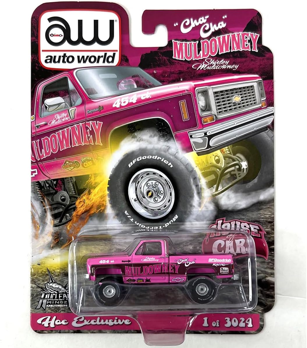10 Pickup Truck Pink with Graphics Cha Cha Shirley Muldowney Las Vegas Diecast Super Convention (2022) Limited Edition to 3024 Pieces Worldwide 1/64 Diecast Model Car by Auto World CP7950
