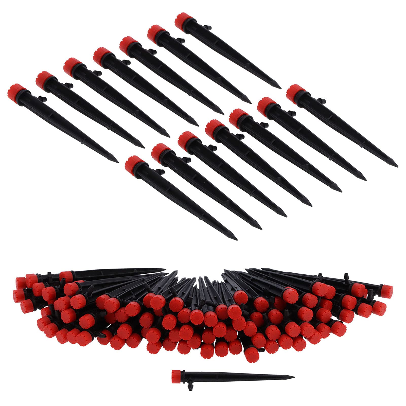200PCS 360 Grados 8 Orificios Gotero de Riego Ajustable de Riego por Goteo de Flujo de Agua para Manguera 4/7
