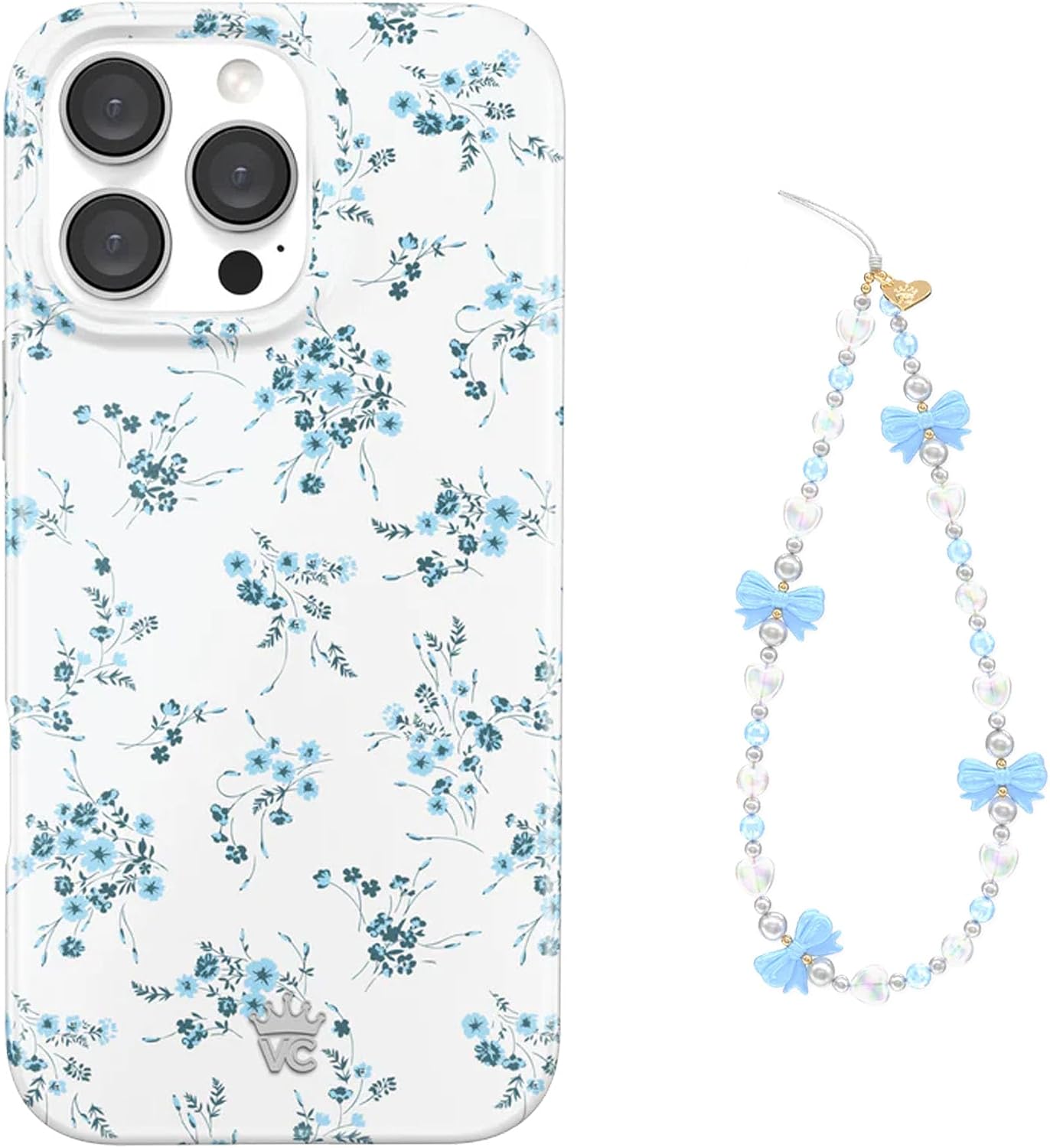 VELVET CAVIAR Phone Charm + 16 Pro Max Case (Bundle - French Blue Floral)